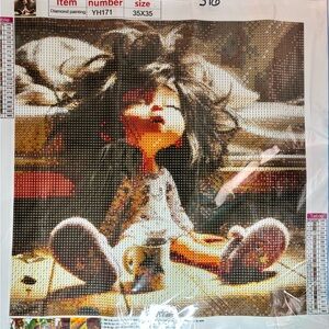 316- Diamond Painting Kit with Sleepy Child Design